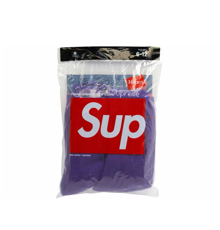 Supreme Hanes Crew Socks Purple