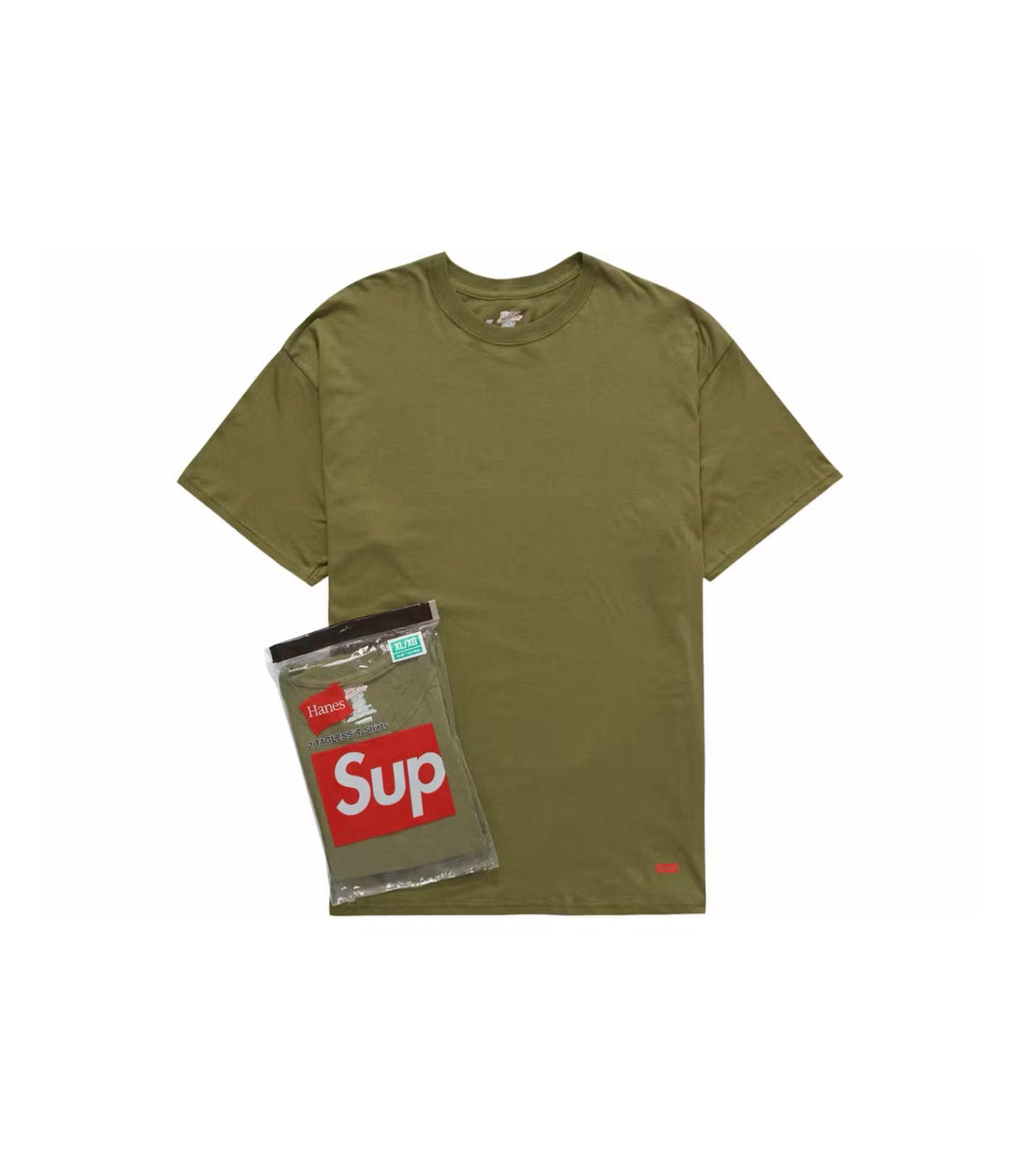 Supreme Hanes Tagless Tees Olive