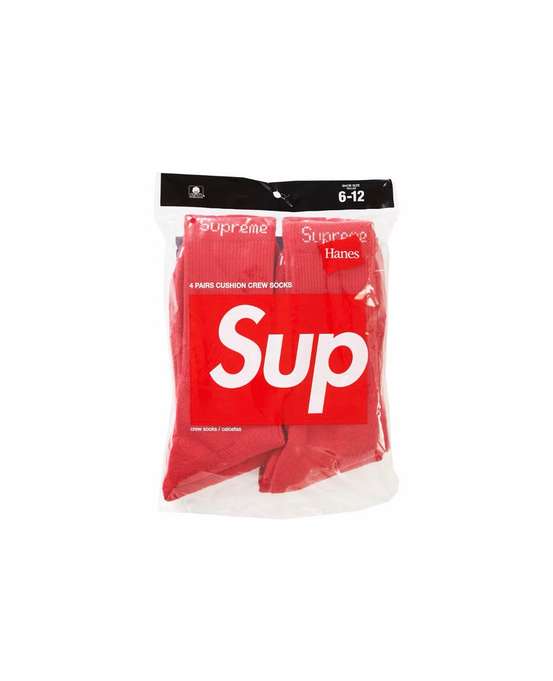 Supreme Hanes Crew Socks Red