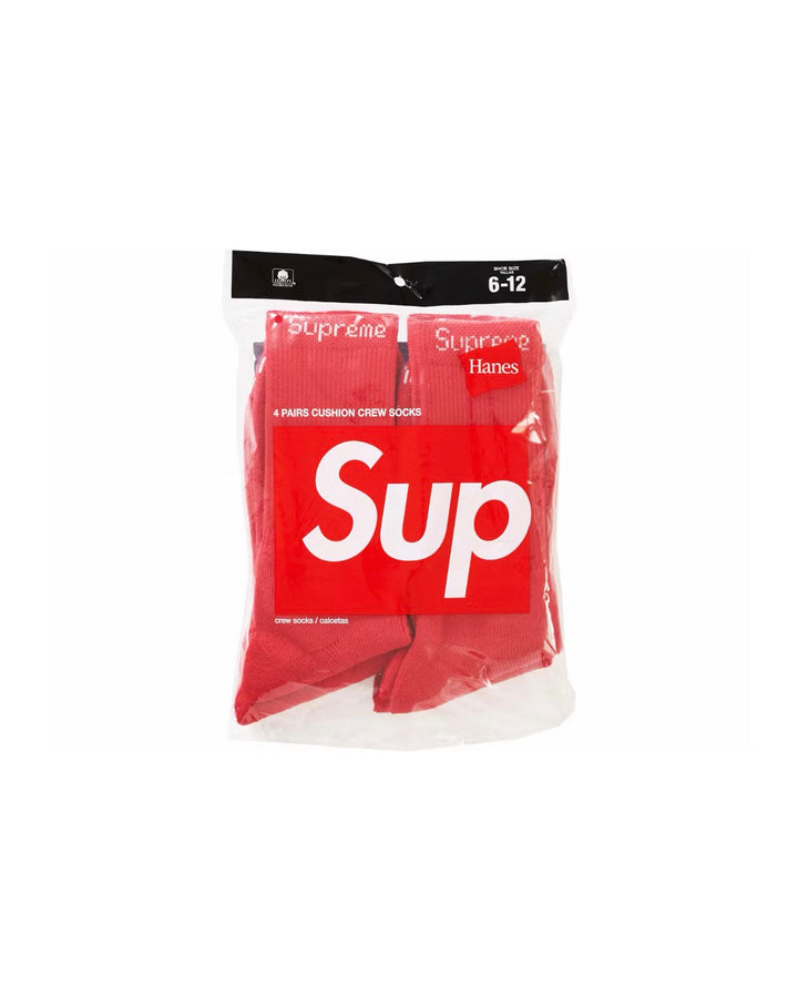 Supreme Hanes Crew Socks Red
