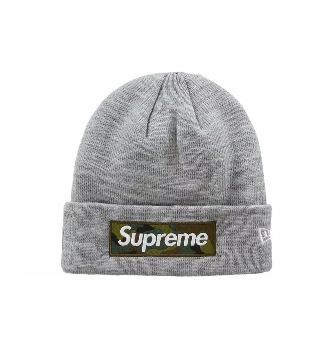 Supreme New Era Box Logo Beanie Heather Grey