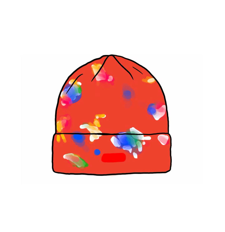 Supreme Splatter Dyed Beanie Red