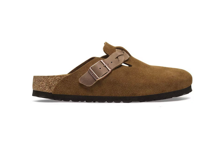 Birkenstock Boston Braided Suede Mink