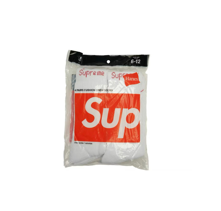 Supreme Hanes Socks White (4 Pack)