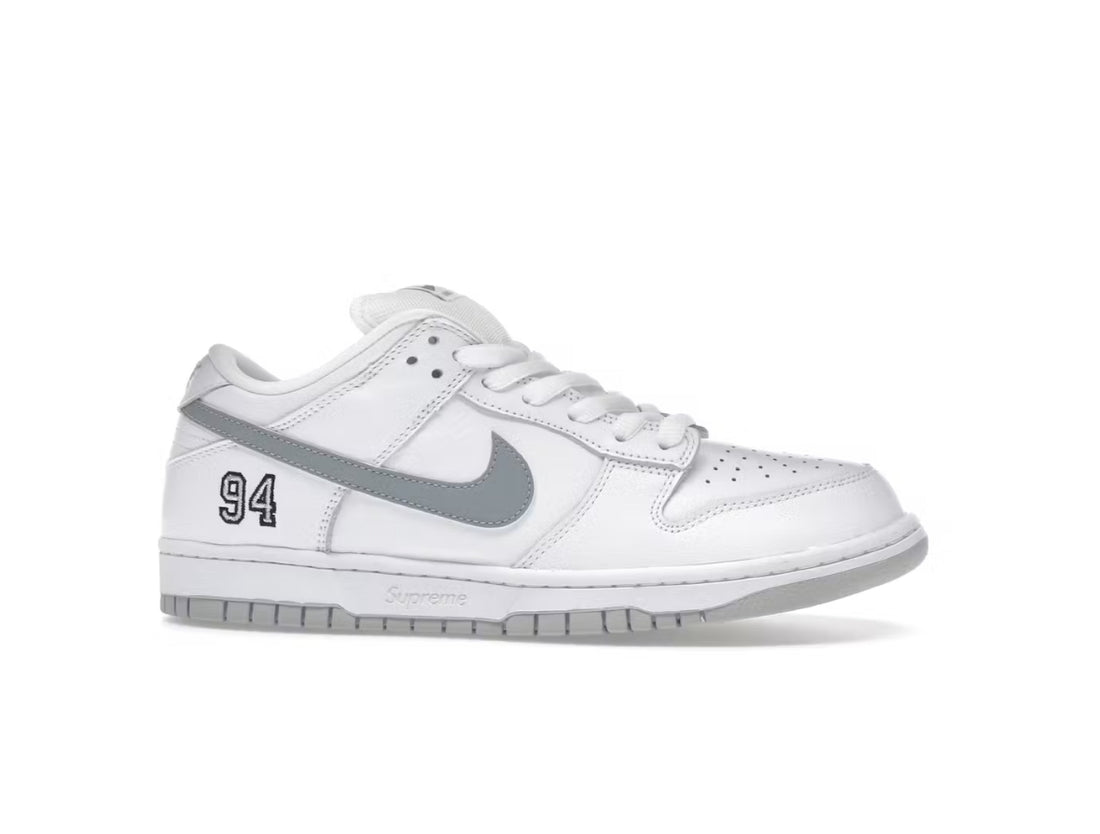 Nike Dunk Low Supreme 94 White Metallic Silver