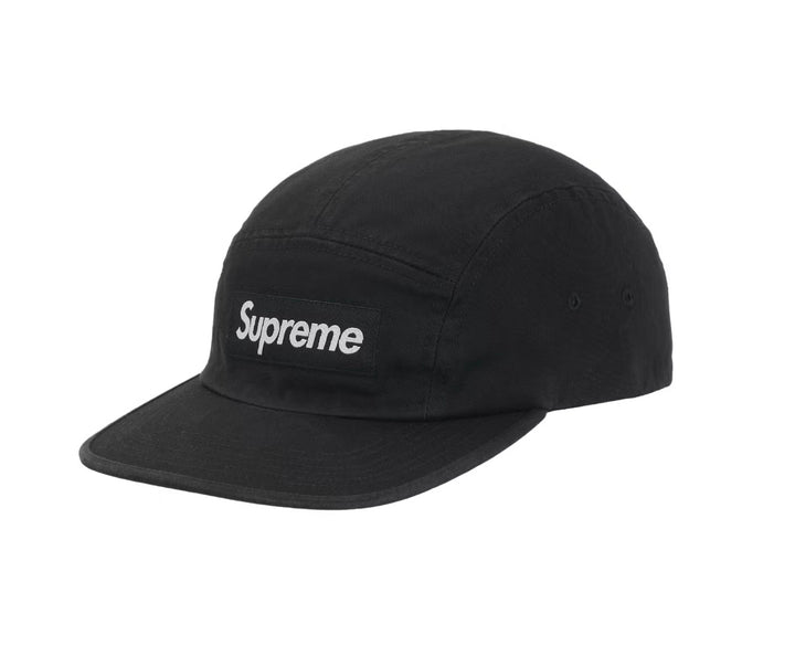 Supreme Washed Chino Camp Cap Black (SS26)