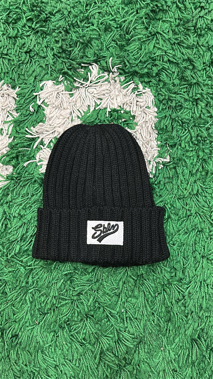 SBLV Script Beanie (BLACK/WHITE)