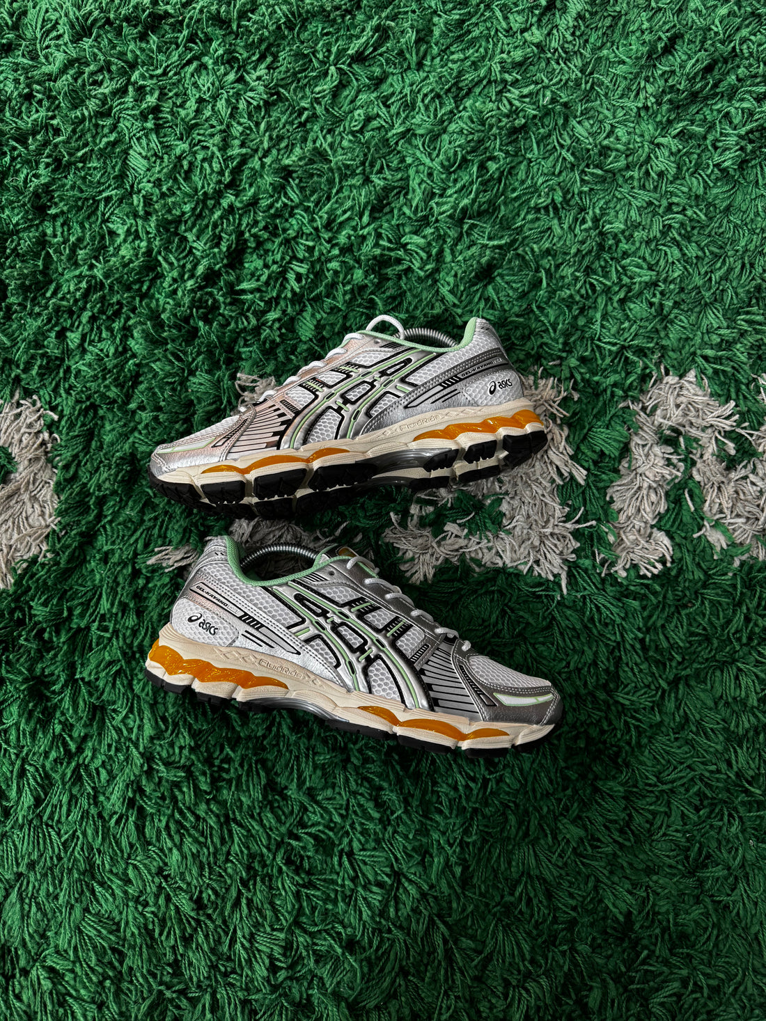 Asics Gel Kayano 12.1 Silver Green Orange (Worn once)