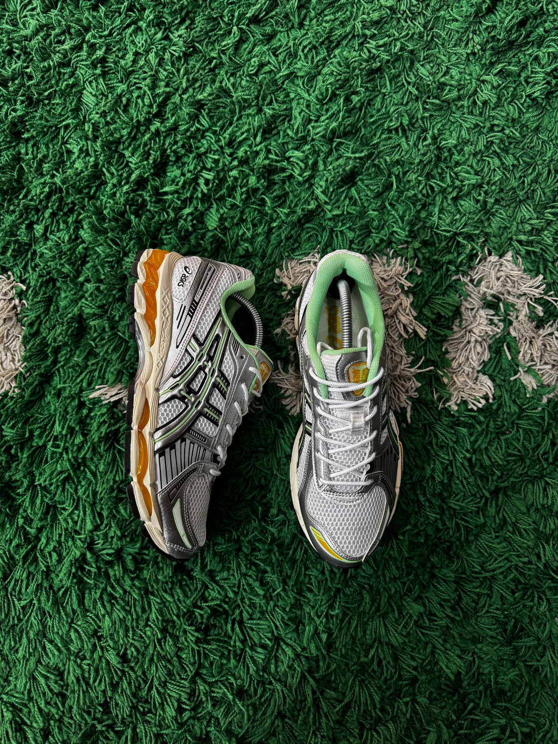 Asics Gel Kayano 12.1 Silver Green Orange (Worn once)