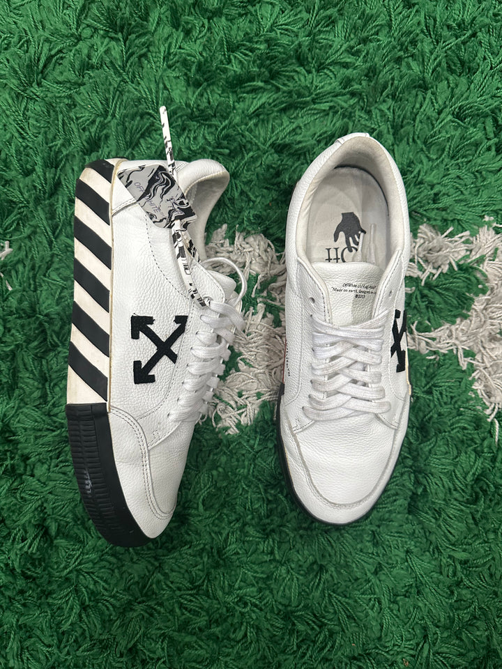 OFF-WHITE Vulc Low Leather White Black( VNDS)